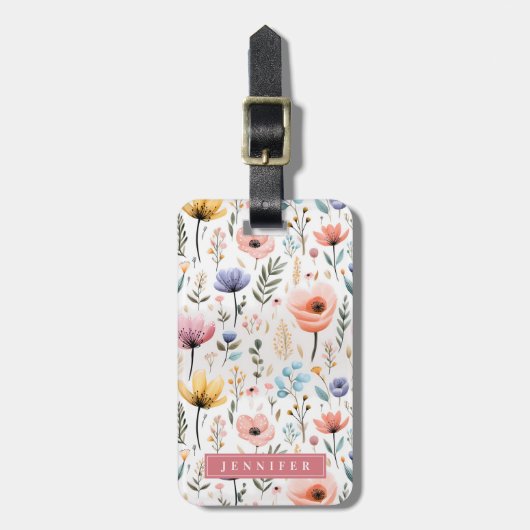 Wilde Bloem Bagage Labels (Voorkant verticaal)