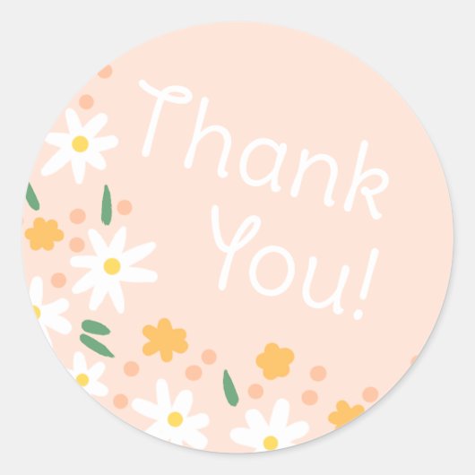 Wilde Bloem Bedankt Sticker (Voorkant)