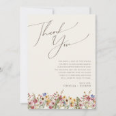 Wilde bloem Beige Meadow Ontvangingstabel Dank je  (Voorkant)