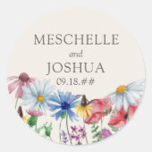 Wilde bloem Beridenbruin Landbloem Ronde Sticker (Voorkant)