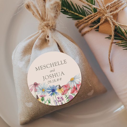 Wilde bloem Beridenbruin Landbloem Ronde Sticker