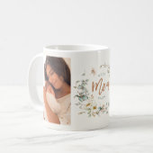 Wilde bloem Beste mama ooit Foto Collage Coffee Mo Koffiemok (Voorkant links)