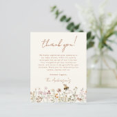 Wilde Bloem Bij Baby Shower Dankkaart (Staand voorkant)