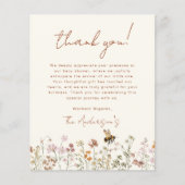 Wilde Bloem Bij Baby Shower Dankkaart (Voorkant)