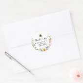 Wilde Bloem Bij Bruidsfeest Ronde Sticker (Envelop)