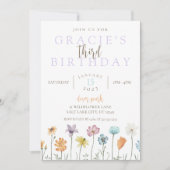 Wilde bloem - Birthday - thema Uitnodiging - Boho (Voorkant)