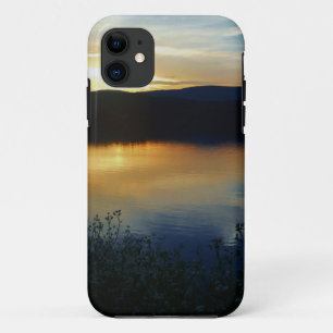 Wilde bloem, blauwe zonsondergang iPhone 11 hoesje