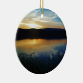 Wilde bloem, blauwe zonsondergang keramisch ornament (Rechts)