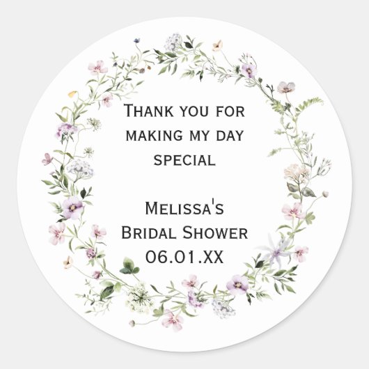 Wilde Bloem Bloeit Personaliseer Stickers (Voorkant)