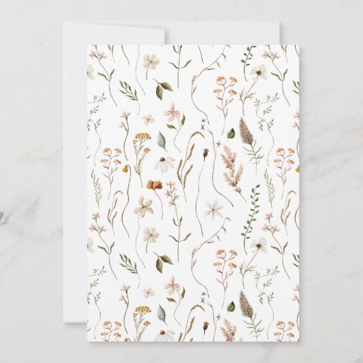 Wilde bloem bloemenelegant minimaal sparen de datu kaart (Achterkant)