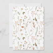 Wilde bloem bloemenelegante minimale bruiloft kaart (Achterkant)