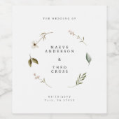 Wilde bloem bloemenelegante party decor bruiloft wijn etiket (Enkel label)