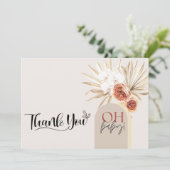 Wilde Bloem Boho Baby Shower Dankkaart Sjabloon (Staand voorkant)