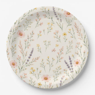 Wilde bloem Boho baby shower papieren borden Bordje