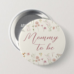 Wilde Bloem Boho Baby Shower Ronde Button 7,6 Cm
