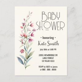 Wilde Bloem Boho Baby Shower Uitnodiging Briefkaart