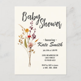 Wilde Bloem Boho Baby Shower Uitnodiging Briefkaart