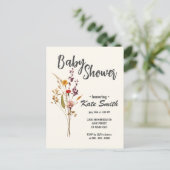 Wilde Bloem Boho Baby Shower Uitnodiging Briefkaart (Staand voorkant)