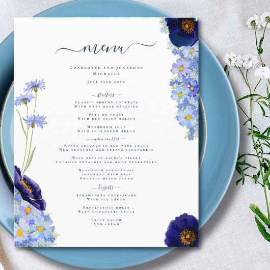 Wilde Bloem Boho Blauwe Bruiloft
