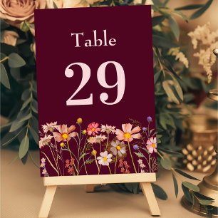 Wilde Bloem Boho Bloemendecor Burgundy Blush Roze Kaart