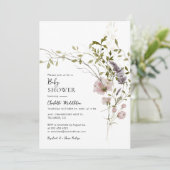 Wilde bloem Boho Botanisch Baby shower Kaart (Staand voorkant)