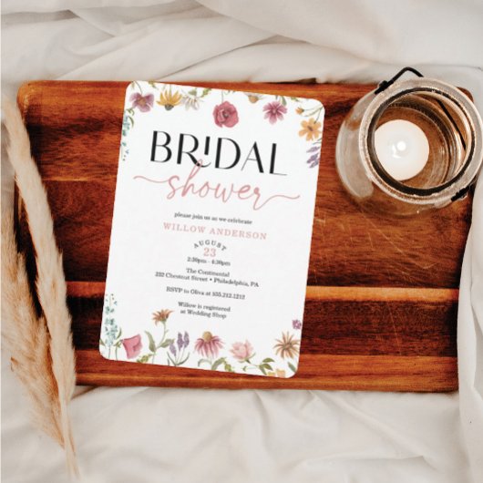 Wilde bloem Boho Bridal Shower Kaart