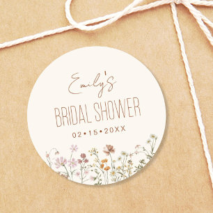 Wilde Bloem Boho Bruidsdouche In Bloom Tuin Ronde Sticker