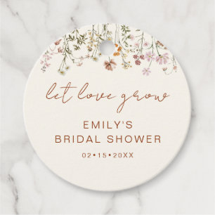 Wilde Bloem Boho Bruidsfeest Laat Liefde Groeien T Bedankjes Labels