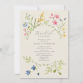 Wilde Bloem Boho Bruiloftsfeest Kaart (Voorkant)