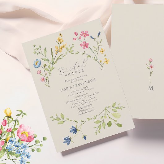 Wilde Bloem Boho Bruiloftsfeest Kaart