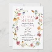 Wilde bloem Boho Couples Shower Invitation Kaart (Voorkant)