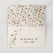 Wilde Bloem Boho Eetbuffet Kaarten (Buitenkant ongevouwen)