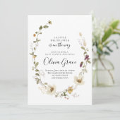 Wilde bloem Boho Floral Wreator baby shower Kaart (Staand voorkant)