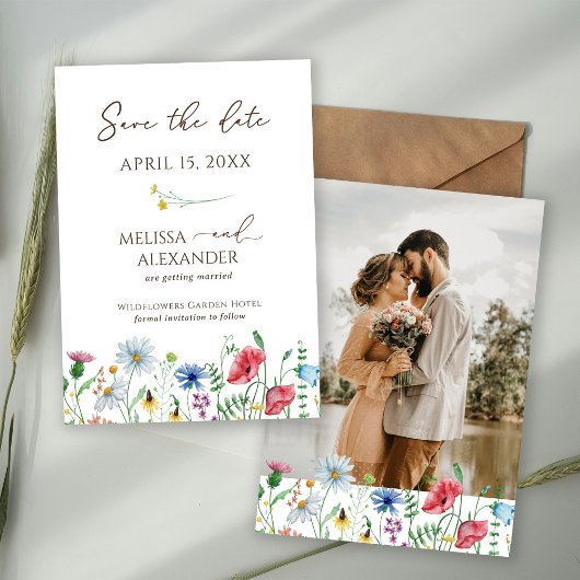 Wilde bloem boho Foto Save The Date