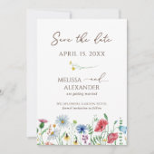 Wilde bloem boho Foto Save The Date (Voorkant)
