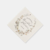 Wilde Bloem Boho Landelijke Elegante Bruidsuitnodi Servet (Hoek)