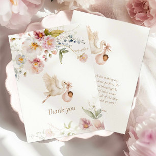 Wilde Bloem Boho Meisje Baby Shower Bedankkaart
