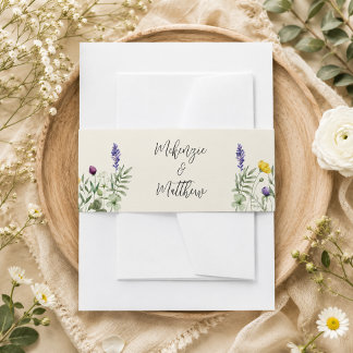 Wilde Bloem Boho Minimalistische Moderne Weide Bru Uitnodigingen Wikkel