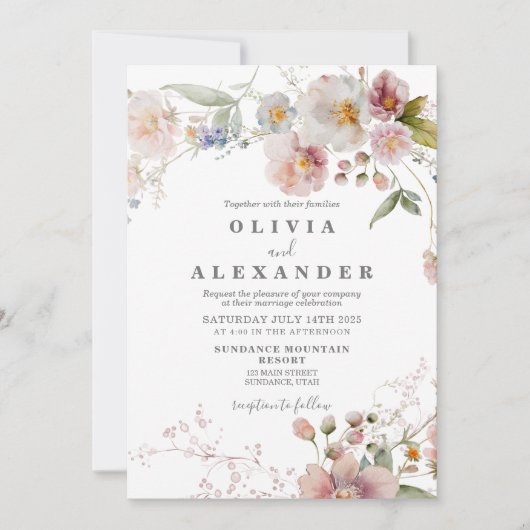 Wilde bloem Boho tuin Aanvraag Kaart (Voorkant)