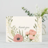 Wilde bloem Botanische Tuinbruiloft Hartelijk dank Bedankkaart (Staand voorkant)
