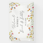 Wilde bloem Botanische Welkom Brunch & Bubble Sign Spandoek (Verticaal)