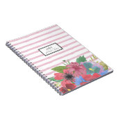 Wilde bloem Bouquet Waterverf Stripe Notitieboek (Rechterzijde)
