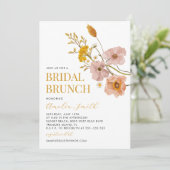 Wilde bloem Bridal Brunch, Vrijgezellenfeest Kaart (Staand voorkant)
