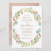 Wilde bloem Bridal Shower Kaart (Voorkant / Achterkant)