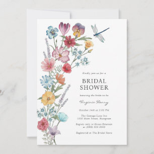 Wilde bloem Bridal Shower Kaart