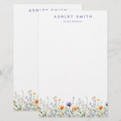 Wilde bloem briefpapier (Voorkant / Achterkant)