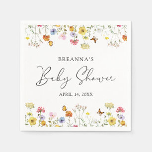 Wilde bloem Butterflies Boho Baby shower Servet