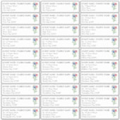 Wilde bloem Charm 30 Floral Wedding Guest Adres Sticker (Voorkant)