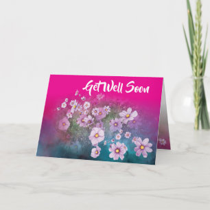 Wilde bloem cosmos roze herstelkaart kaart