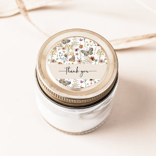 Wilde bloem Dank je Sticker